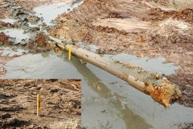 Figure 1 the Marking of the Exit Point Followe by the Punch out of the Pilot Drilling