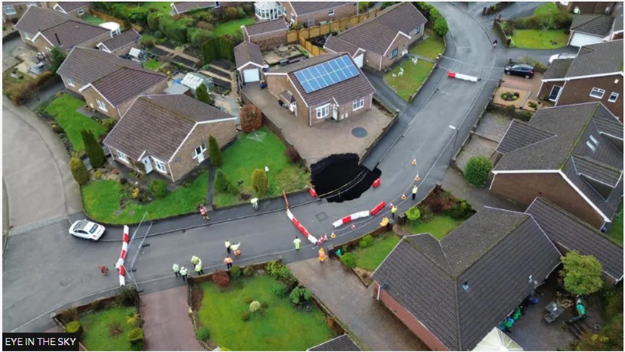 Aerial view of the Pant sinkhole